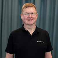 a man in a black t-shirt