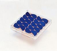 a small module with blue patterns